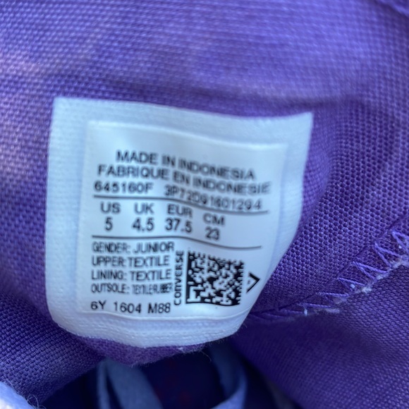 Converse "Dripping Paint" Sneakers Size Junior 5 - Picture 10 of 13